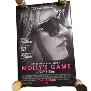 Molly's Game 2017 Original Teaser Movie Poster 27x40 Jessica Chastain D/S